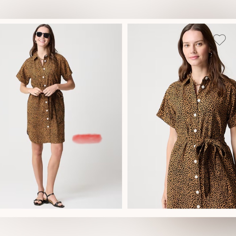 J Crew NWOT leopard shirt dress, x small